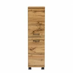 117 Cm Hoher Badschrank In Wildeiche Touchwood NB - Jessmi -Noricas-shop 117 cm hoher badschrank in wildeiche touchwood nb 2 tuerig mit metallgriffen jessmi 02