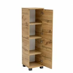 117 Cm Hoher Badschrank In Wildeiche Touchwood NB - Jessmi -Noricas-shop 117 cm hoher badschrank in wildeiche touchwood nb 2 tuerig mit metallgriffen jessmi 03