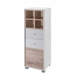124cm Badschrank In Weiß Wildeiche - Yuliva