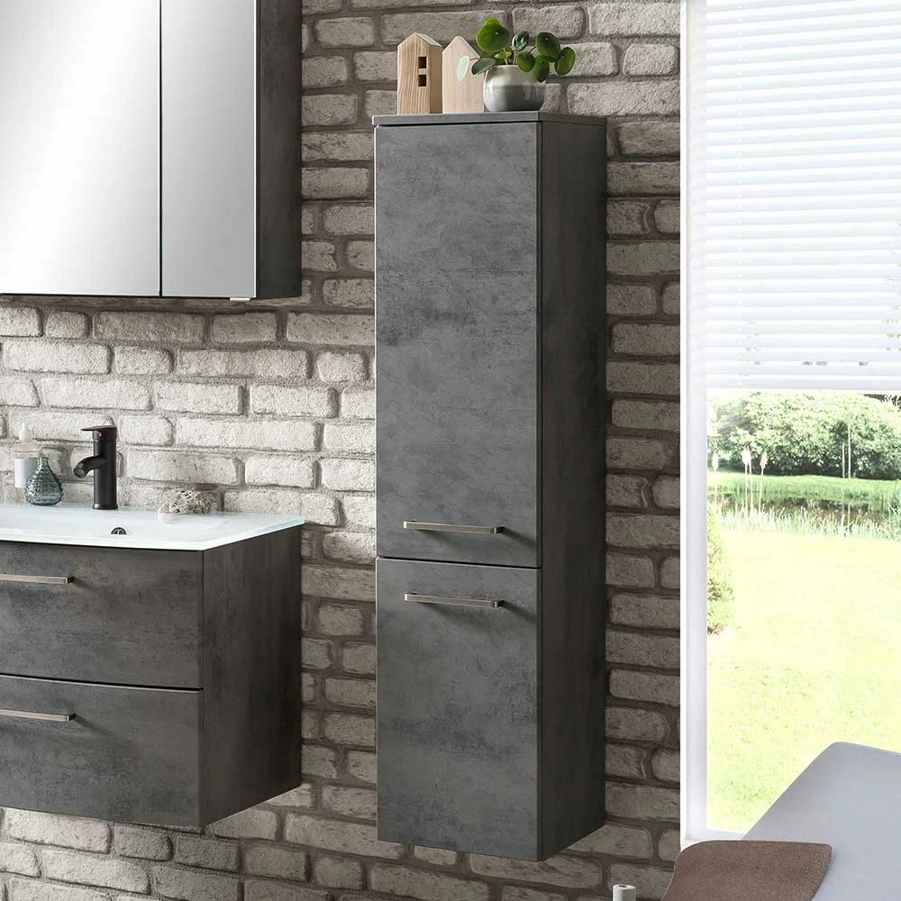 135 Cm Hoher Bad Midischrank In Dunklem Grau - Dastroz 2 135 Cm Hoher Bad Midischrank In Dunklem Grau - Dastroz – Bild 2