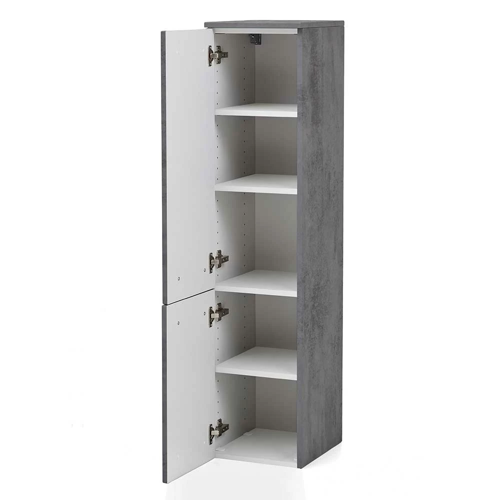 135 Cm Hoher Bad Midischrank In Dunklem Grau - Dastroz 5 135 Cm Hoher Bad Midischrank In Dunklem Grau - Dastroz – Bild 5