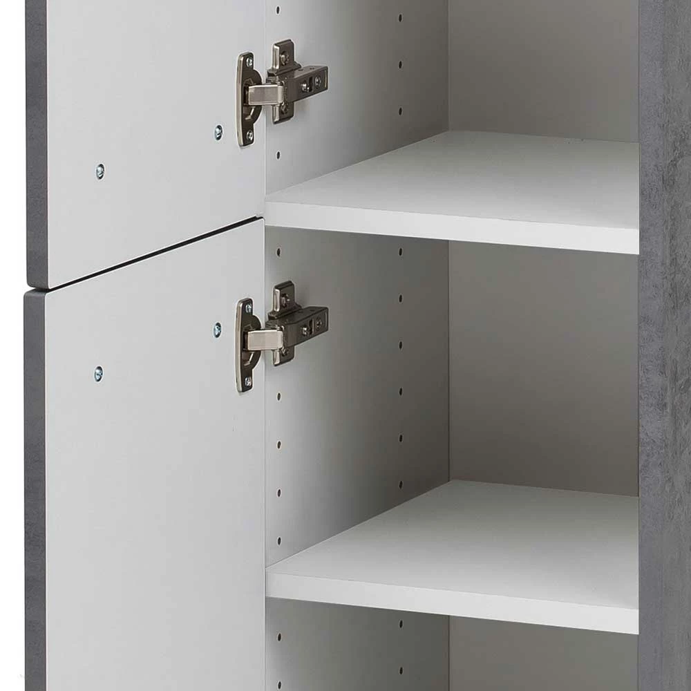 135 Cm Hoher Bad Midischrank In Dunklem Grau - Dastroz 6 135 Cm Hoher Bad Midischrank In Dunklem Grau - Dastroz – Bild 6