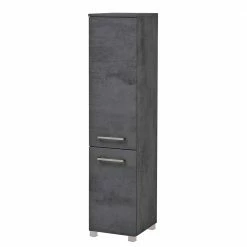 135 Cm Hoher Bad Midischrank In Dunklem Grau - Dastroz