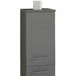 2-türiger Midischrank In Touchwood Grau - Invicalo -Noricas-shop 2 tueriger midischrank in touchwood grau fuer badezimmer 31x117x33 invicalo 04