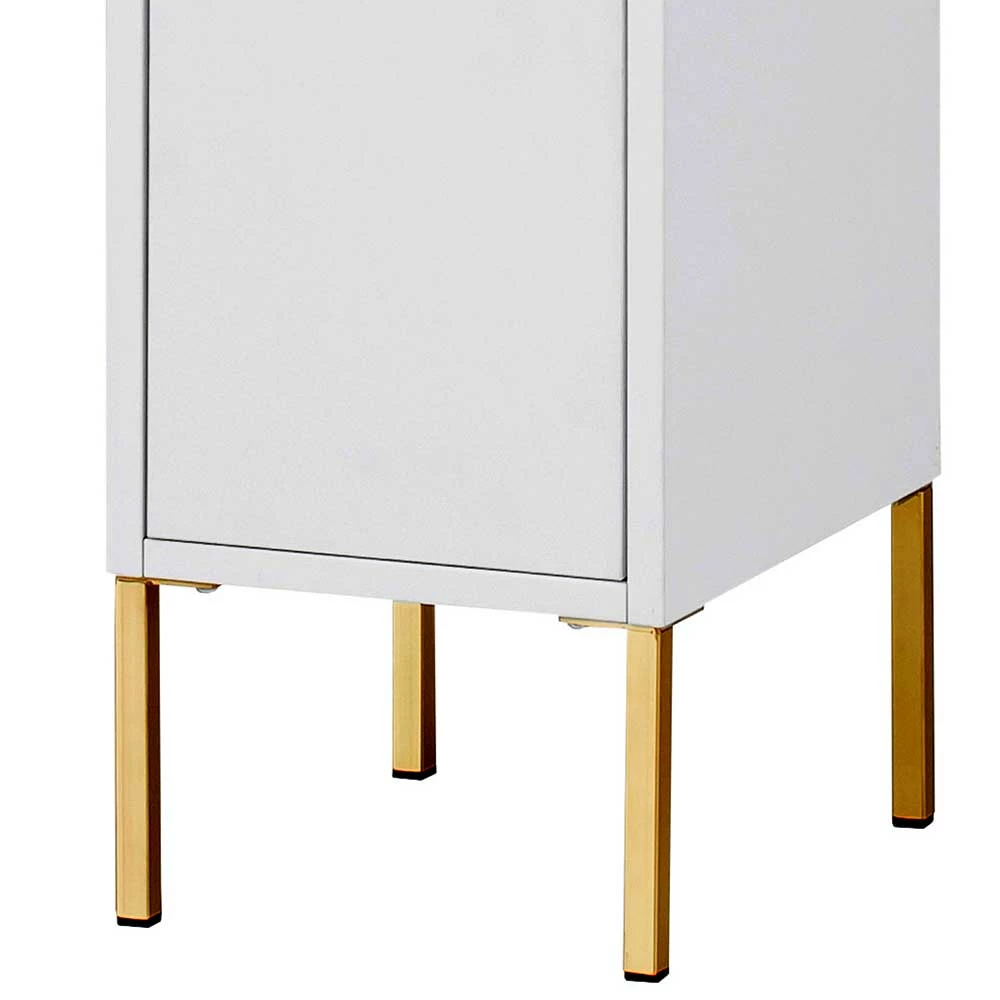 25x155x30 Bad Hochschrank In Weiß & Gold - Nuszaleva 4 25x155x30 Bad Hochschrank In Weiß & Gold - Nuszaleva – Bild 4