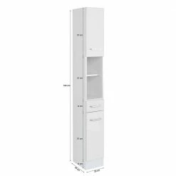 25x190x35 Bad Hochschrank In Hellem Grau - Girios I -Noricas-shop 25x190x35 bad hochschrank in hellem grau und weiss im online shop girios i 05