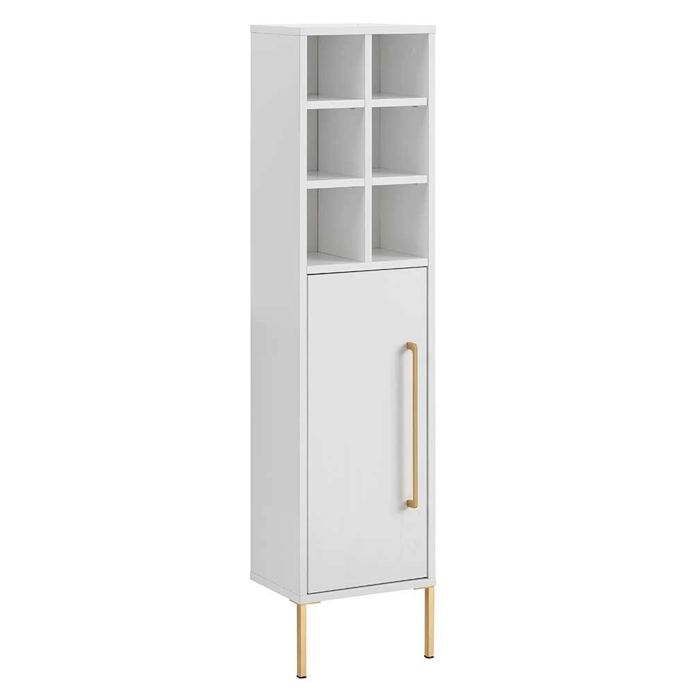 30x131x22 Badschrank In Weiß & Gold - Nuszaleva I 2 30x131x22 Badschrank In Weiß & Gold - Nuszaleva I – Bild 2