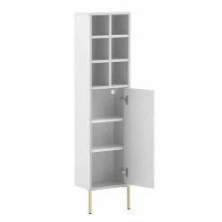 30x131x22 Badschrank In Weiß & Gold - Nuszaleva I 8 30x131x22 Badschrank In Weiß & Gold - Nuszaleva I -Noricas-shop 30x131x22 badschrank in weiss gold mit 6 faechern tuer nuszaleva i 02