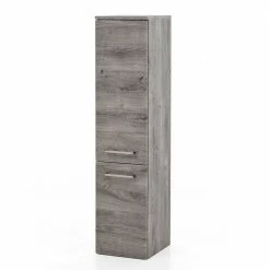 30x135x35 Bad Seitenschrank In Eiche Grau - Svegaria -Noricas-shop 30x135x35 bad seitenschrank in eiche grau fuer stand und wandmontage svegaria 02