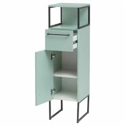 31x113x34 Badschrank In Mint Grün Aus Stahl - Esdrus 8 31x113x34 Badschrank In Mint Grün Aus Stahl - Esdrus -Noricas-shop 31x113x34 badschrank in mint gruen aus stahl mit tuer schublade fach esdrus 02