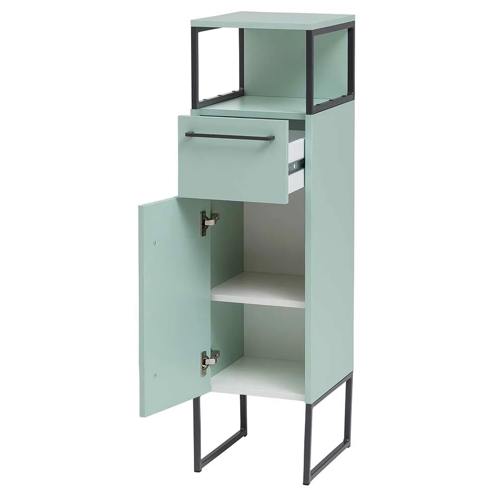 31x113x34 Badschrank In Mint Grün Aus Stahl - Esdrus 3 31x113x34 Badschrank In Mint Grün Aus Stahl - Esdrus – Bild 3