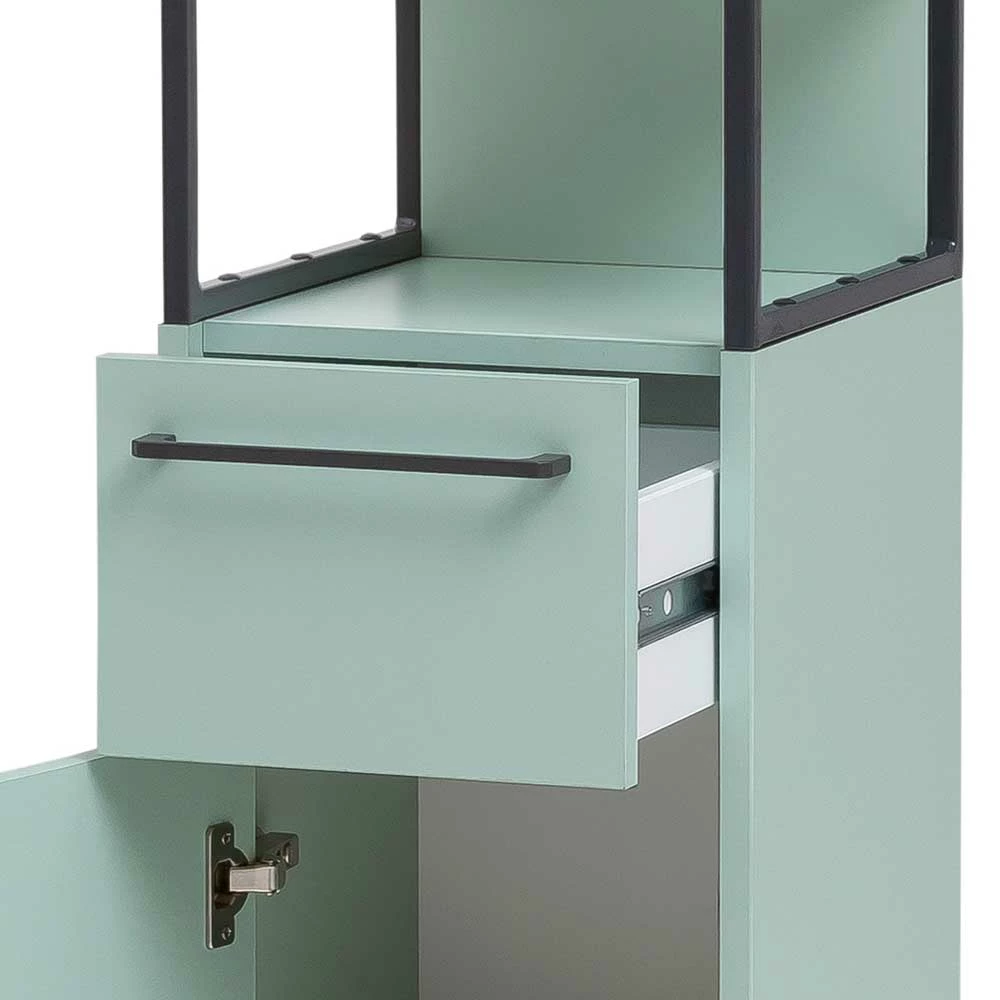 31x113x34 Badschrank In Mint Grün Aus Stahl - Esdrus 5 31x113x34 Badschrank In Mint Grün Aus Stahl - Esdrus – Bild 5