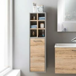 31x116x22 Badschrank Für Wandmontage - Cingus -Noricas-shop 31x116x22 badschrank fuer wandmontage in wildeiche dekor grau cingus 05