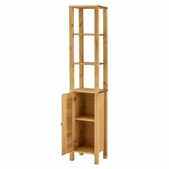 33x170x30 Bad Schrank Mit 3 Offenen Fächern & Tür - Zavieca -Noricas-shop 33x170x30 bad schrank mit 3 offenen faechern tuer aus kiefer landhaus zavieca 03