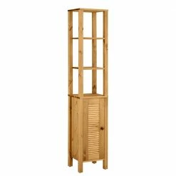 33x170x30 Bad Schrank Mit 3 Offenen Fächern & Tür - Zavieca