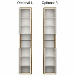 33x185x32 Bad Hochschrank Mit Beleuchtung LED - Manesia -Noricas-shop 33x185x32 bad hochschrank mit beleuchtung led in weiss glanz wildeiche manesia 03