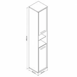 33x185x32 Bad Hochschrank Mit Beleuchtung LED - Manesia -Noricas-shop 33x185x32 bad hochschrank mit beleuchtung led in weiss glanz wildeiche manesia 04