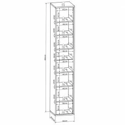 33x185x32 Bad Hochschrank Mit Beleuchtung LED - Manesia -Noricas-shop 33x185x32 bad hochschrank mit beleuchtung led in weiss glanz wildeiche manesia 05