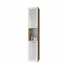 33x185x32 Bad Hochschrank Mit Beleuchtung LED - Manesia