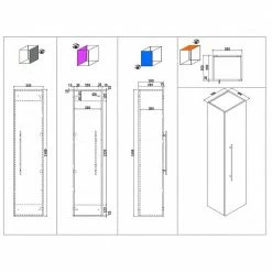 35x150x30 Badezimmer Schrank Hängend - Xavia -Noricas-shop 35x150x30 badezimmer schrank haengend in hellem beton dekor 1 tuerig xavia 05