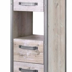 35x162 Bad Seitenschrank In Eiche Grau - Merit -Noricas-shop 35x162 bad seitenschrank in eiche grau touchwood made in germany merit 04