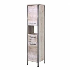 35x162 Bad Seitenschrank In Eiche Grau - Merit