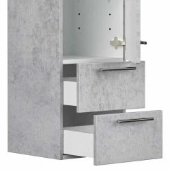 36x120x36 Hängender Badschrank In Betonoptik - Dejonca -Noricas-shop 36x120x36 haengender badschrank in betonoptik mit tuer zwei schubladen dejonca 03