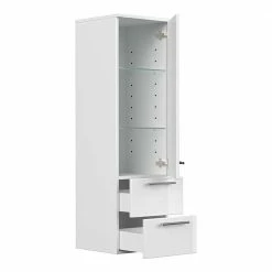 36x120x36cm Hochglänzender Badschrank Für Wandmontage - Velika 8 36x120x36cm Hochglänzender Badschrank Für Wandmontage - Velika -Noricas-shop 36x120x36cm hochglaenzender badschrank fuer wandmontage in weiss modern velika 02