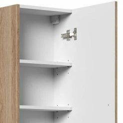 36x151x20 Bad Hochschrank In Eiche Hell Dekor - Rasfera -Noricas-shop 36x151x20 bad hochschrank in eiche hell dekor mit metallgriff 1 tuerig rasfera 03