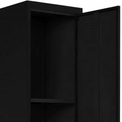 38x180x38 1-türiger Metallspind In Schwarz - Trio -Noricas-shop 38x180x38 1 tueriger metallspind in schwarz lackiert trio 05