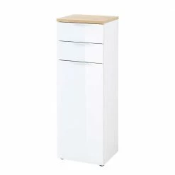 39x112x34 Badschrank In Weiß & Eiche - Etosia