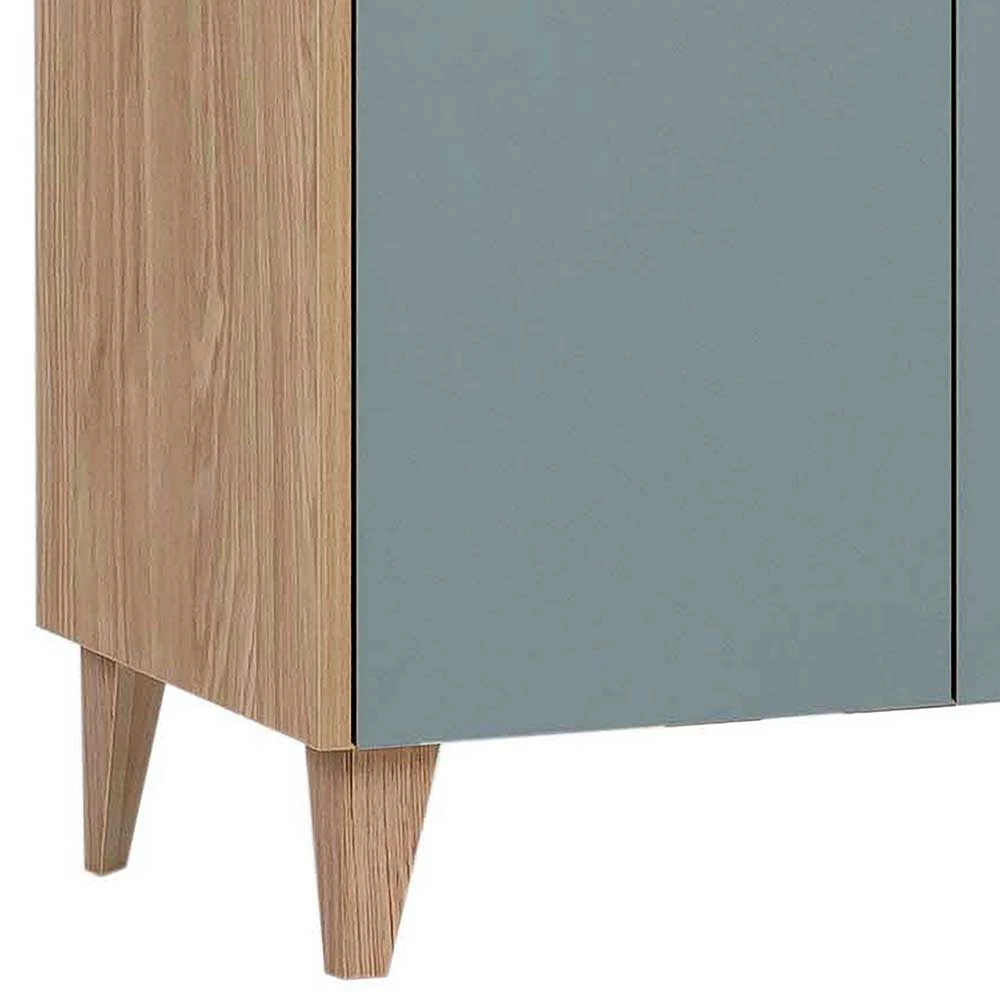 4-türiger Bad Hochschrank In Hellblau & Eiche Hell - Settas 5 4-türiger Bad Hochschrank In Hellblau & Eiche Hell - Settas – Bild 5