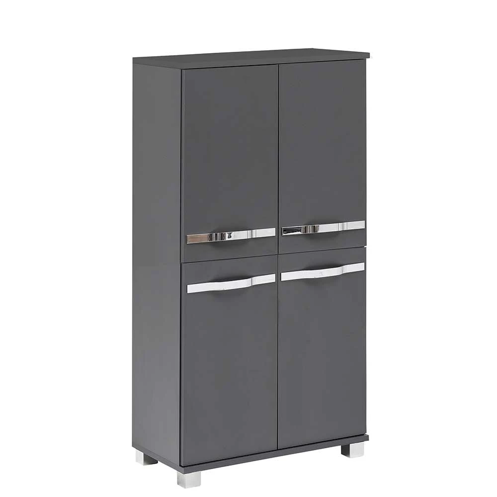 4-türiger Badschrank Highboard In Anthrazit - Ostiena 2 4-türiger Badschrank Highboard In Anthrazit - Ostiena – Bild 2