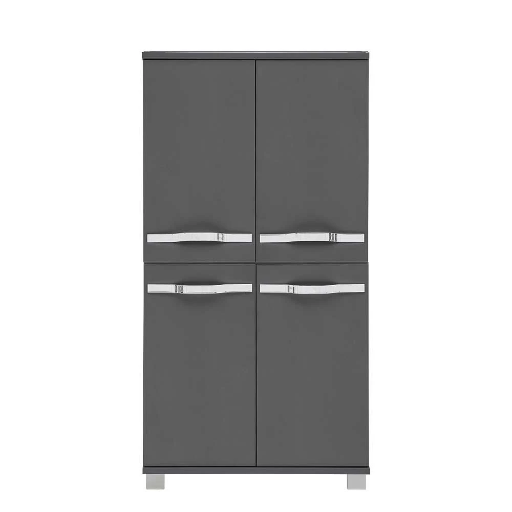 4-türiger Badschrank Highboard In Anthrazit - Ostiena 3 4-türiger Badschrank Highboard In Anthrazit - Ostiena – Bild 3