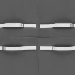 4-türiger Badschrank Highboard In Anthrazit - Ostiena 10 4-türiger Badschrank Highboard In Anthrazit - Ostiena -Noricas-shop 4 tueriger badschrank highboard in anthrazit mit metallgriffen ostiena 04