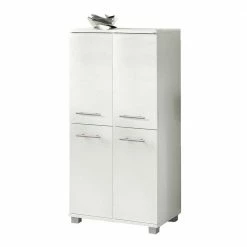 4-türiges Badezimmer Highboard In Weiß - Amassa