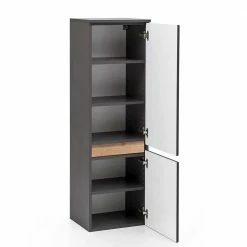 40x135x35 2-türiger Badschrank In Dunkelgrau - Agiruan 8 40x135x35 2-türiger Badschrank In Dunkelgrau - Agiruan -Noricas-shop 40x135x35 2 tueriger badschrank in dunkelgrau mit wildeiche agiruan 02