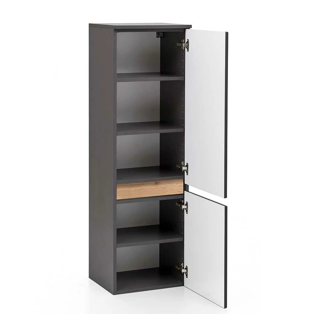 40x135x35 2-türiger Badschrank In Dunkelgrau - Agiruan 3 40x135x35 2-türiger Badschrank In Dunkelgrau - Agiruan – Bild 3