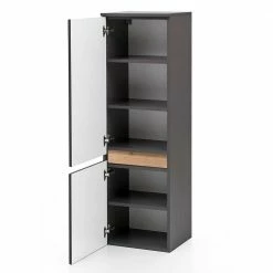 40x135x35 2-türiger Badschrank In Dunkelgrau - Agiruan 10 40x135x35 2-türiger Badschrank In Dunkelgrau - Agiruan -Noricas-shop 40x135x35 2 tueriger badschrank in dunkelgrau mit wildeiche agiruan 04