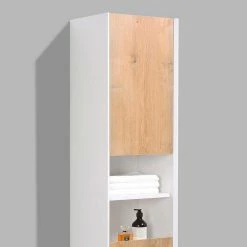 40x170x35 Badschrank Für Wandmontage - Valamir -Noricas-shop 40x170x35 badschrank fuer wandmontage in weiss eschefarben valamir 03