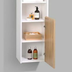40x170x35 Badschrank Für Wandmontage - Valamir -Noricas-shop 40x170x35 badschrank fuer wandmontage in weiss eschefarben valamir 04