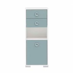 41x105x33 Badschrank In Hellblau & Weiß - Greina 9 41x105x33 Badschrank In Hellblau & Weiß - Greina -Noricas-shop 41x105x33 badschrank in hellblau weiss mit 2 schubladen tuer fach greina 03