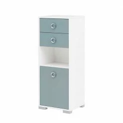 41x105x33 Badschrank In Hellblau & Weiß - Greina