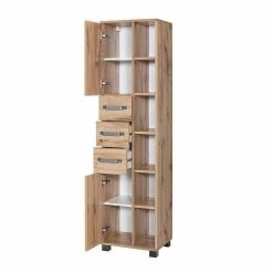 42x164cm Bad-Hochschrank Mit Regal - Iskro 8 42x164cm Bad-Hochschrank Mit Regal - Iskro -Noricas-shop 42x164cm bad hochschrank mit regal in wildeiche holzoptik iskro 02