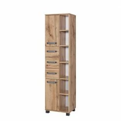42x164cm Bad-Hochschrank Mit Regal - Iskro