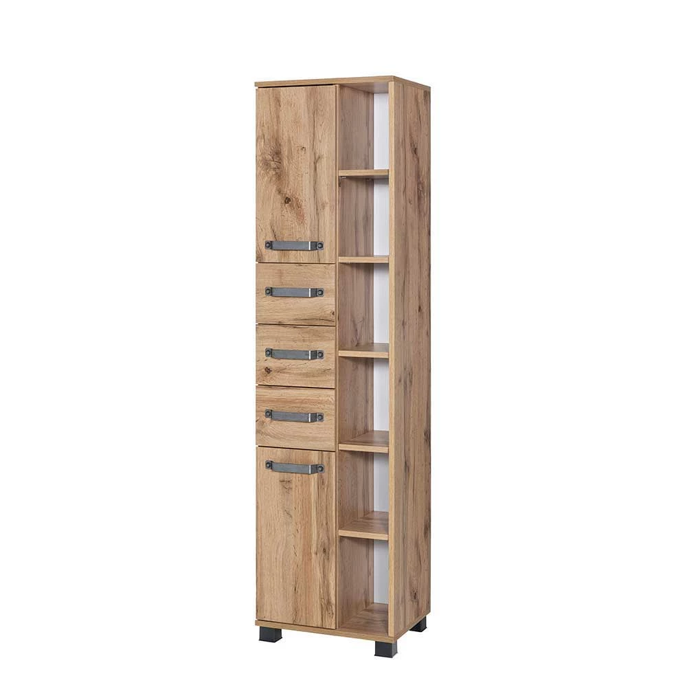 42x164cm Bad-Hochschrank Mit Regal - Iskro 1 42x164cm Bad-Hochschrank Mit Regal - Iskro