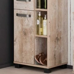 42x164x32 Bad Hochschrank Mit Regalteil - Mosnito -Noricas-shop 42x164x32 bad hochschrank mit regalteil in eiche grau dekor mosnito 04