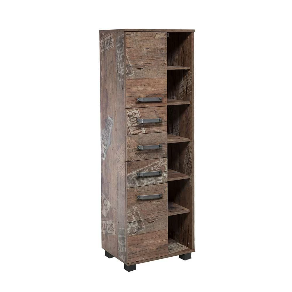 42x164x32 Badschrank In Eiche Dunkel - Fleminos 1 42x164x32 Badschrank In Eiche Dunkel - Fleminos