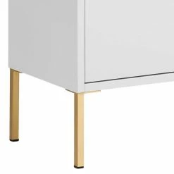 46x155x30 Badschrank Mit Doppeltür - Nuszaleva -Noricas-shop 46x155x30 badschrank mit doppeltuer in weiss gold nuszaleva 05
