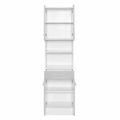 50x190x35 Bad Hochschrank In Hellgrau & Weiß - Girios -Noricas-shop 50x190x35 bad hochschrank in hellgrau weiss viel stauraum girios 02